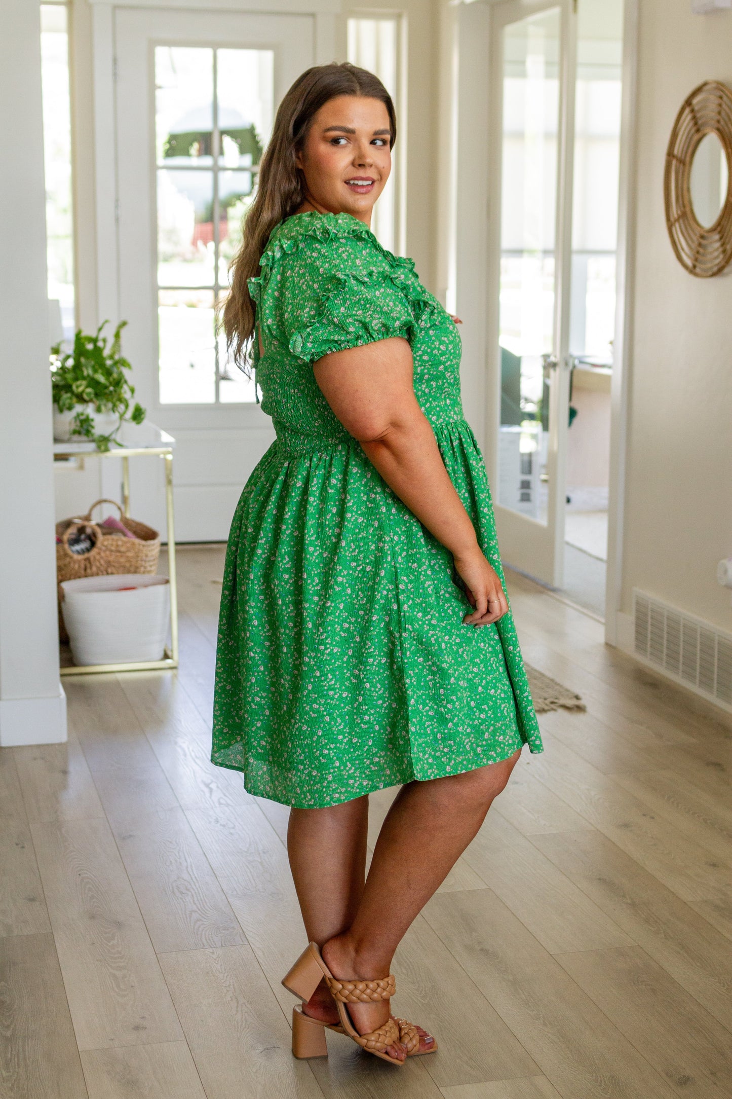 V-Neck Lightweight Textured Garden Goddess Dress Sweet Rae's Boutique