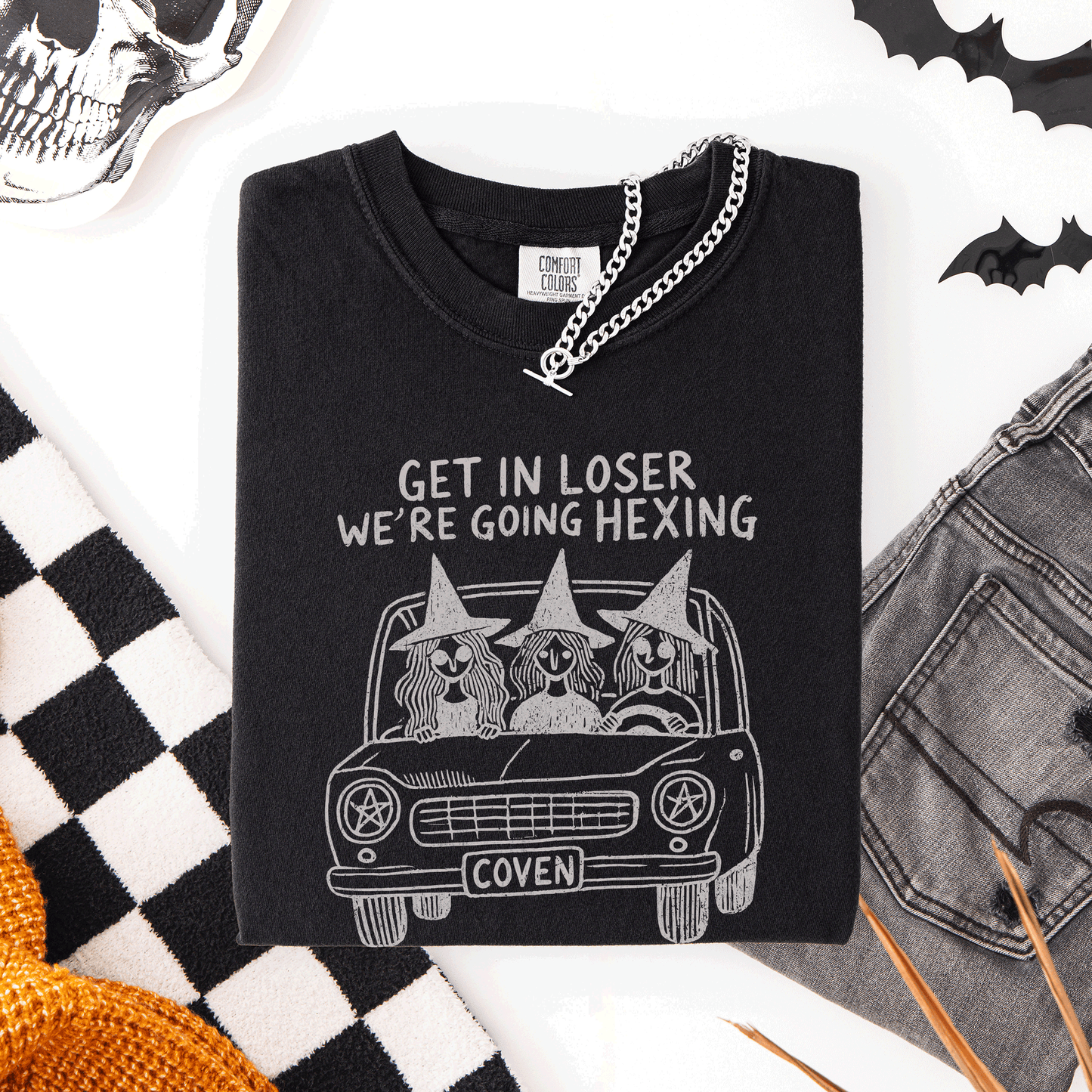 Get In Loser We're Going Hexing Comfort Colors T-Shirt Witches Halloween Coven