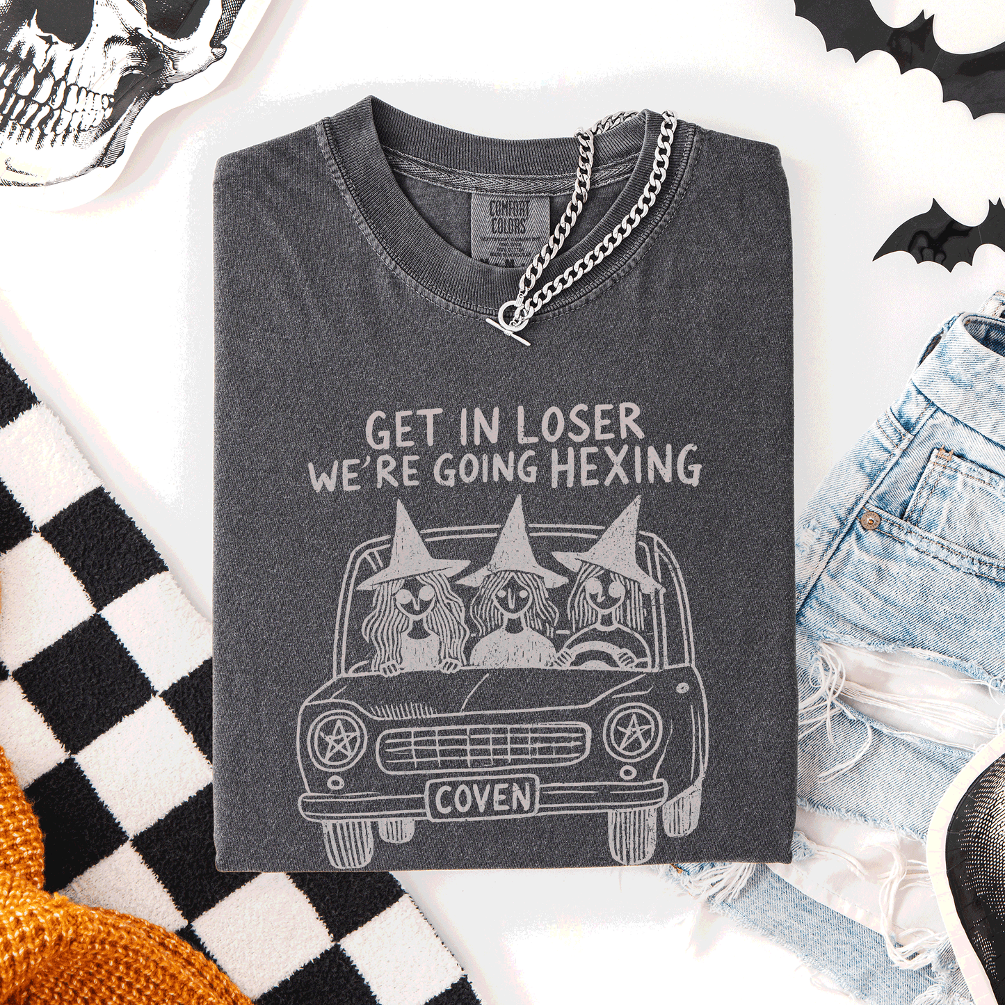 Get In Loser We're Going Hexing Comfort Colors T-Shirt Witches Halloween Coven