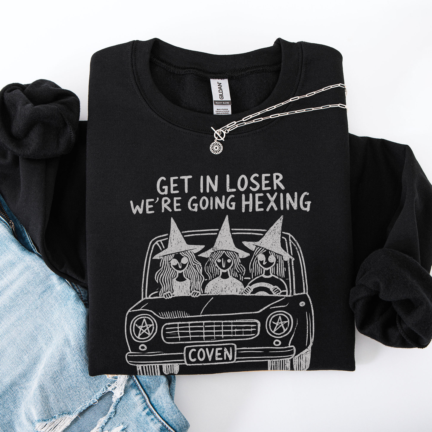 Get In Loser Cozy Coven Sweatshirt Halloween Witches