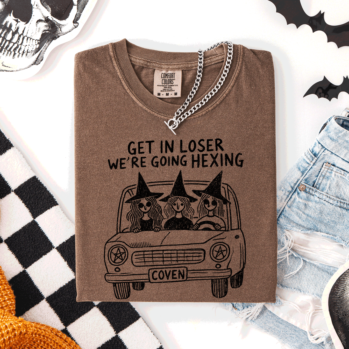 Get In Loser We're Going Hexing Comfort Colors T-Shirt Witches Halloween Coven