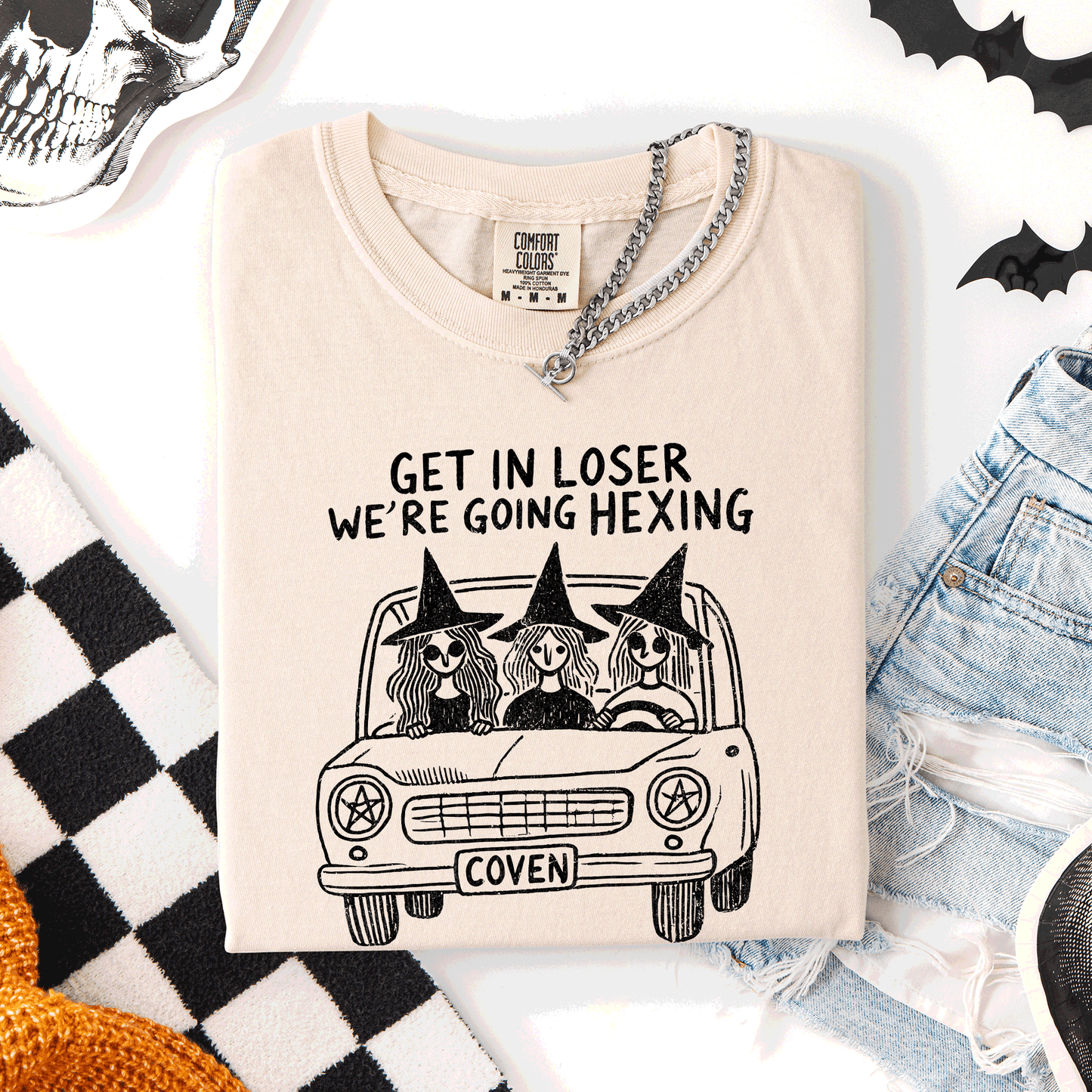 Get In Loser We're Going Hexing Comfort Colors T-Shirt Witches Halloween Coven
