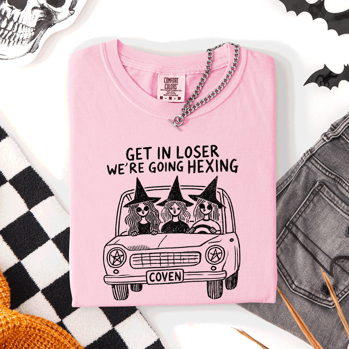 Get In Loser We're Going Hexing Comfort Colors T-Shirt Witches Halloween Coven
