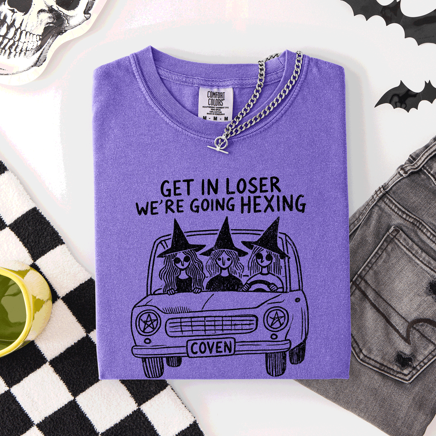 Get In Loser We're Going Hexing Comfort Colors T-Shirt Witches Halloween Coven