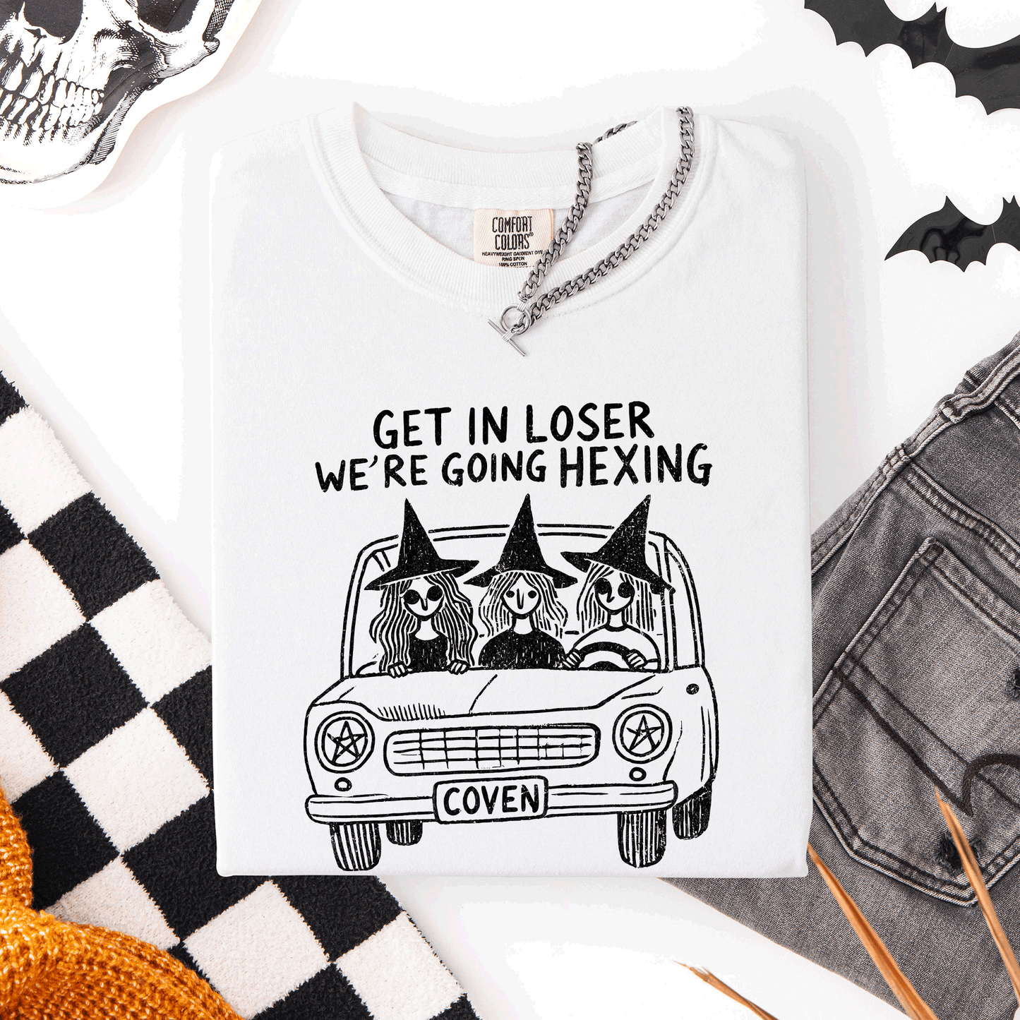 Get In Loser We're Going Hexing Comfort Colors T-Shirt Witches Halloween Coven