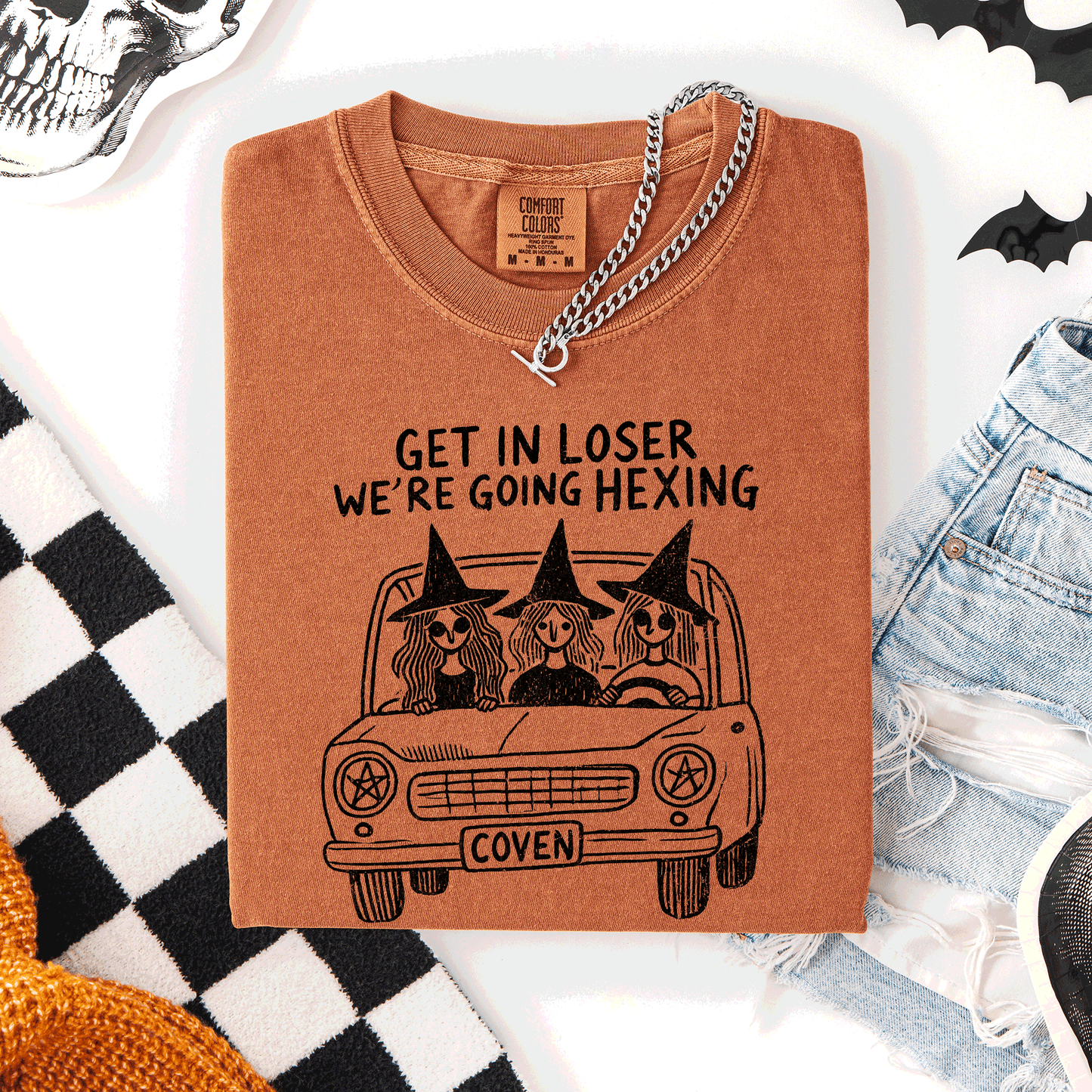 Get In Loser We're Going Hexing Comfort Colors T-Shirt Witches Halloween Coven