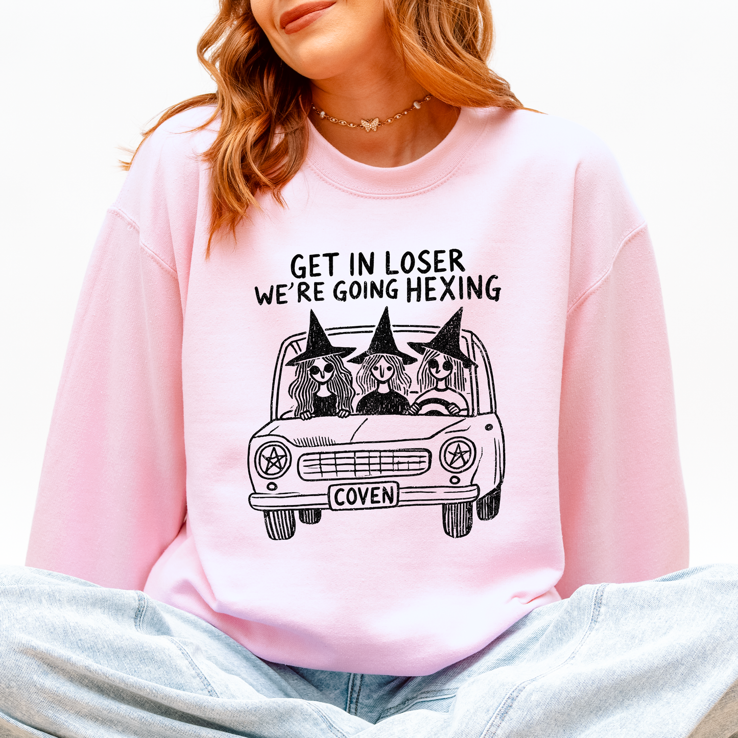 Get In Loser Cozy Coven Sweatshirt Halloween Witches