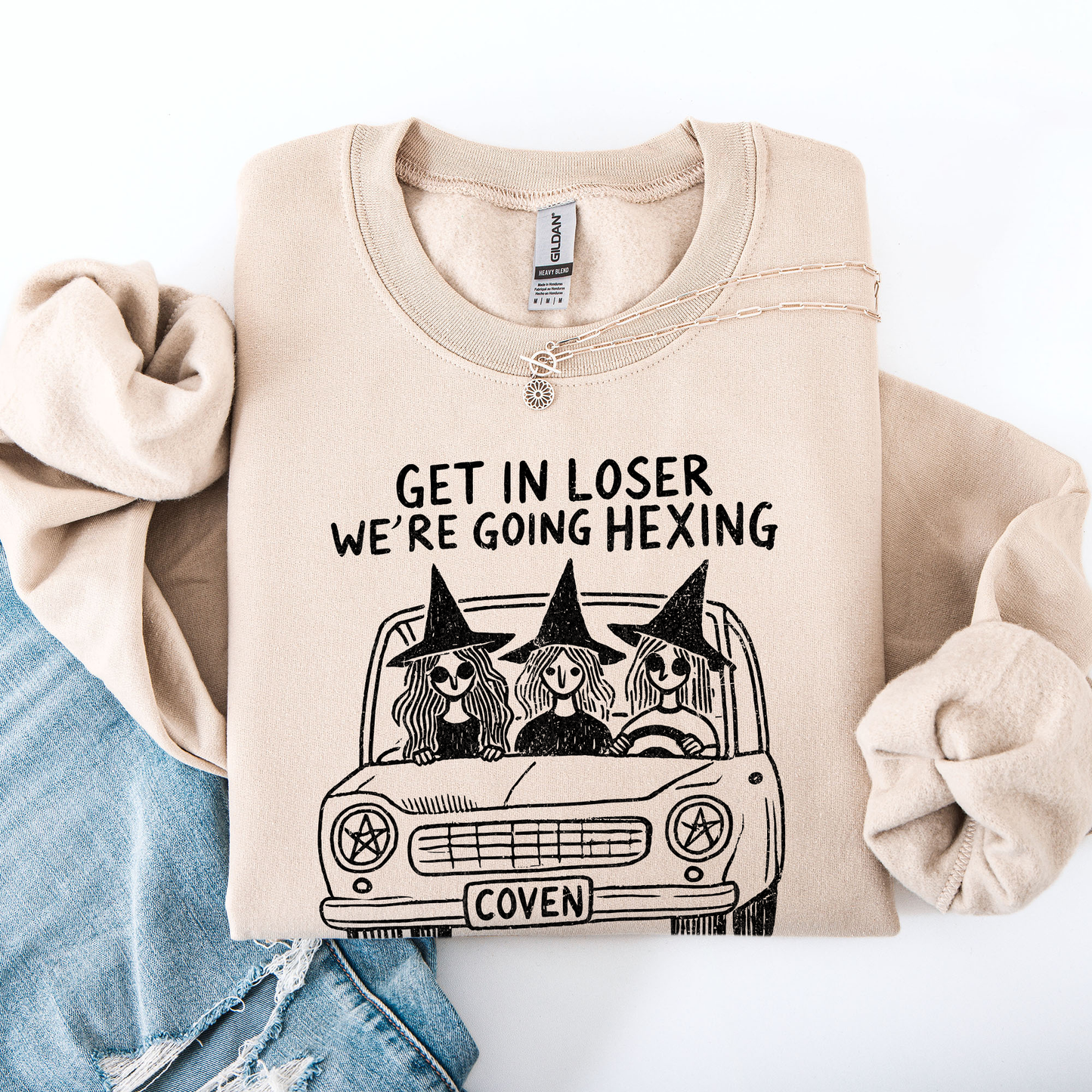 Get In Loser Cozy Coven Sweatshirt Halloween Witches