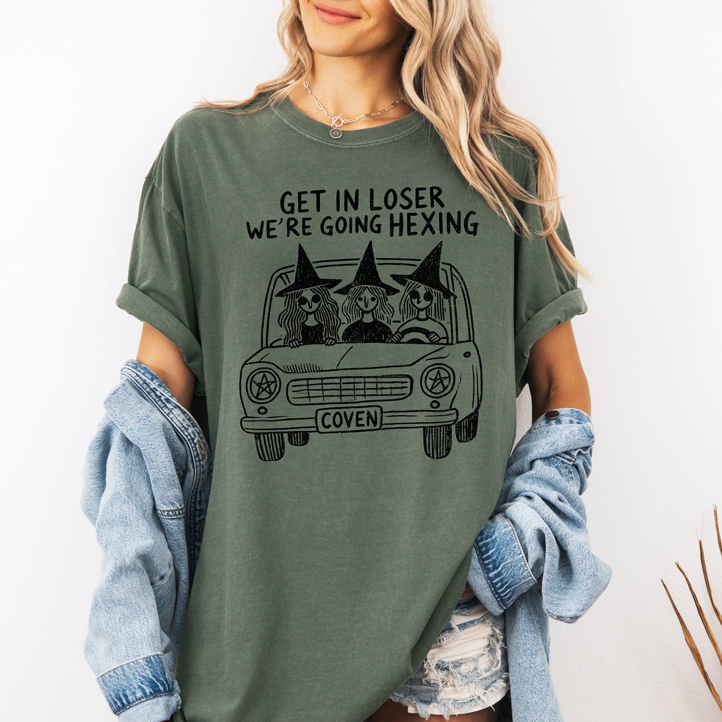 Get In Loser We're Going Hexing Comfort Colors T-Shirt Witches Halloween Coven