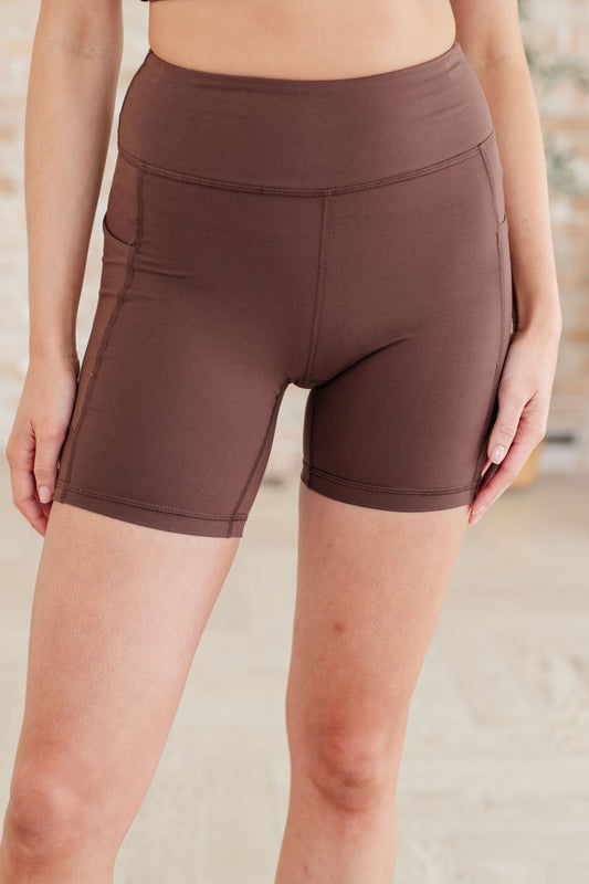 Getting Active Brushed Microfiber Biker Shorts Java