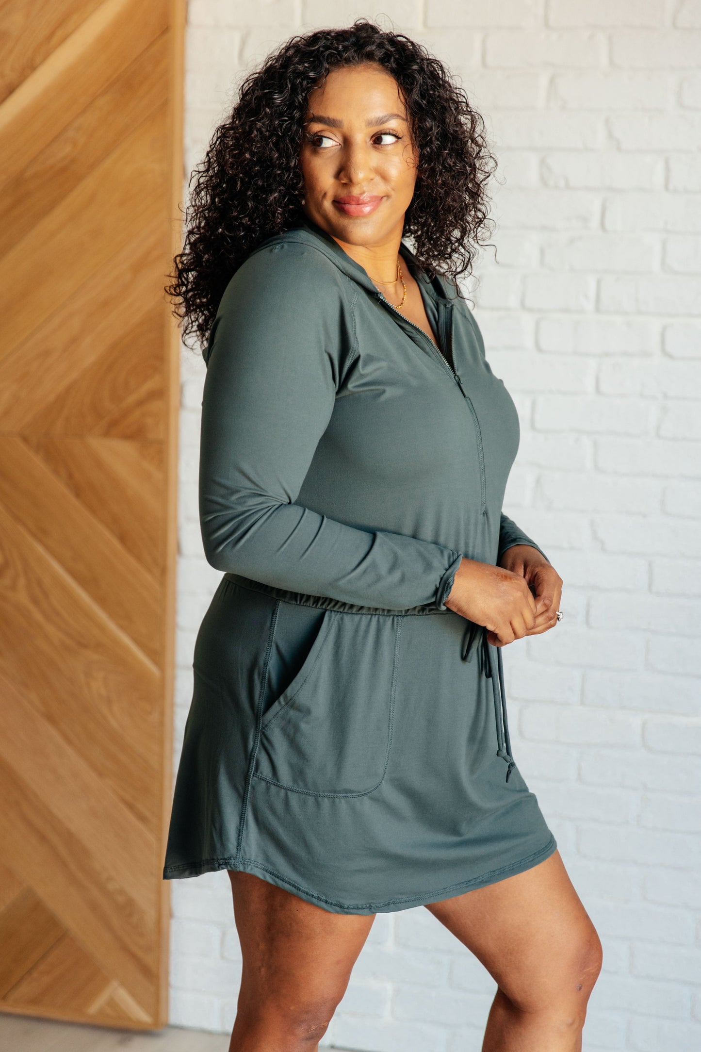 Getting Out Smoked Spruce Long Sleeve Hoodie Romper