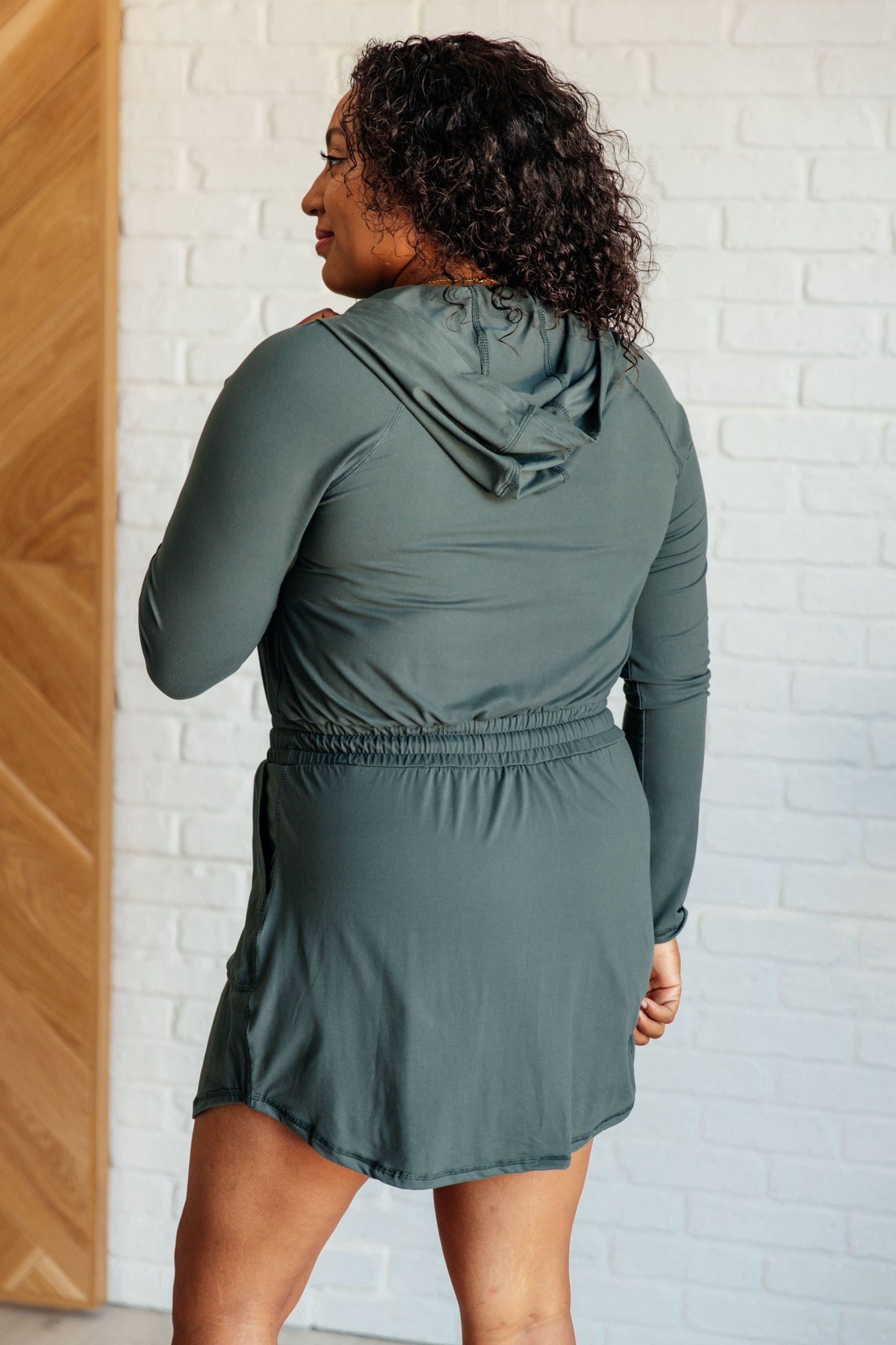 Getting Out Smoked Spruce Long Sleeve Hoodie Romper