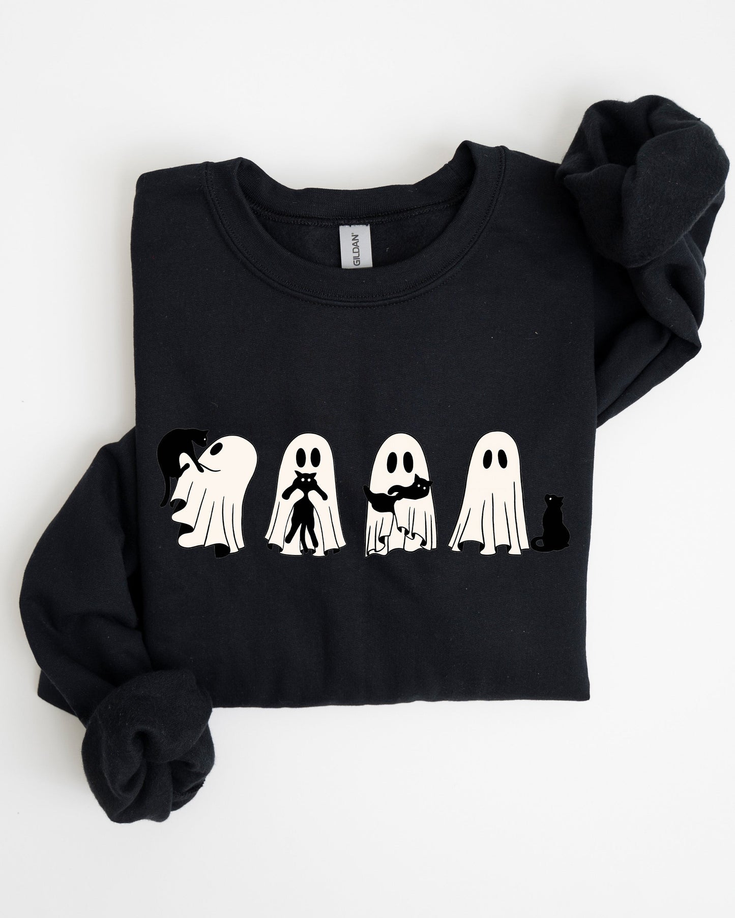 Ghost Cats Adorable Halloween Trick or Treat Sweatshirt