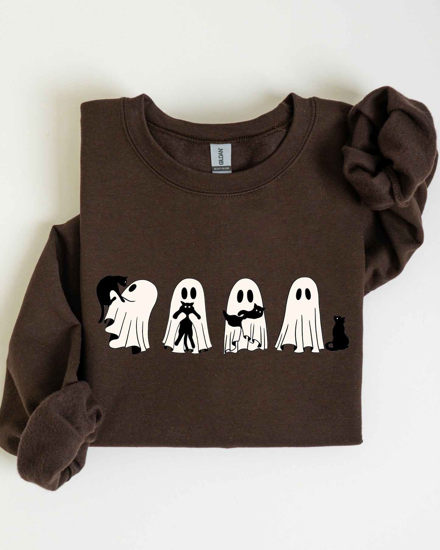 Ghost Cats Adorable Halloween Trick or Treat Sweatshirt