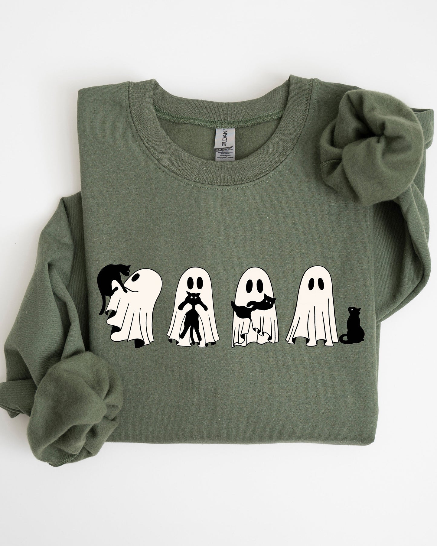 Ghost Cats Adorable Halloween Trick or Treat Sweatshirt