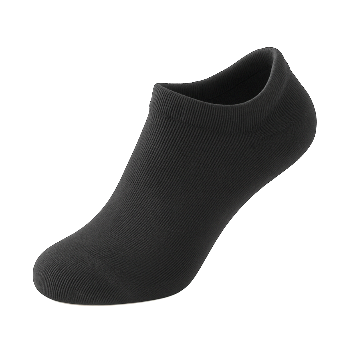Men's 100% Cotton Low Cut Ankle Socks Black Color Solid