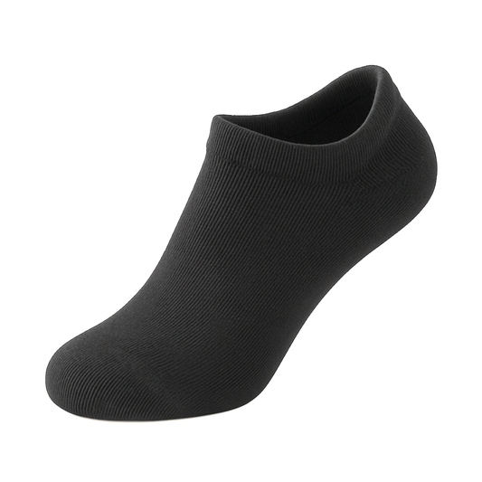 Men's 100% Cotton Low Cut Ankle Socks Black Color Solid