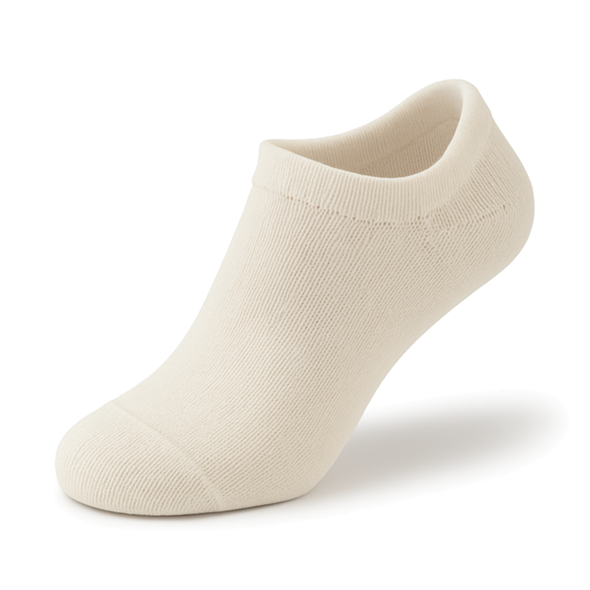 Men's 100% Cotton Low Cut Ankle Socks Natural Color Solid