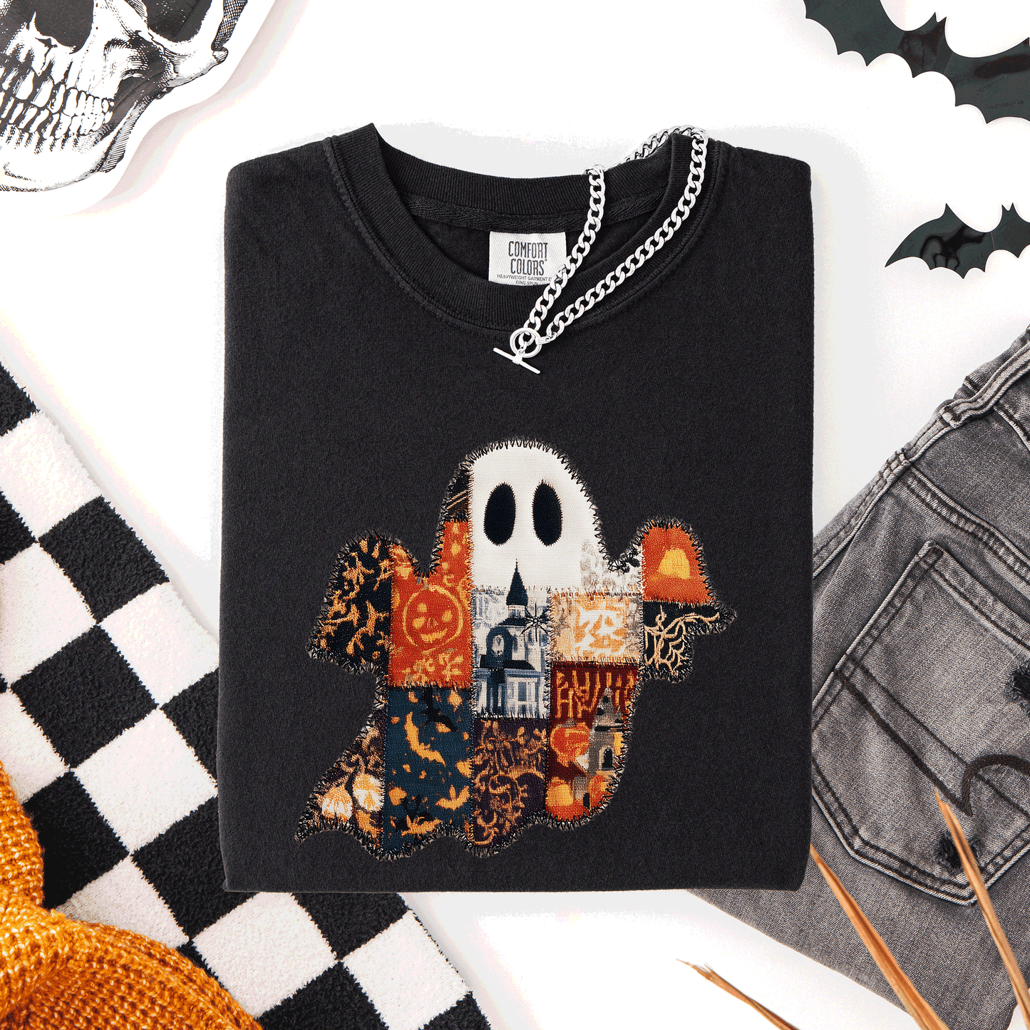 Ghost Faux Quilt Classic Comfort Colors T-Shirt Refinery Number One