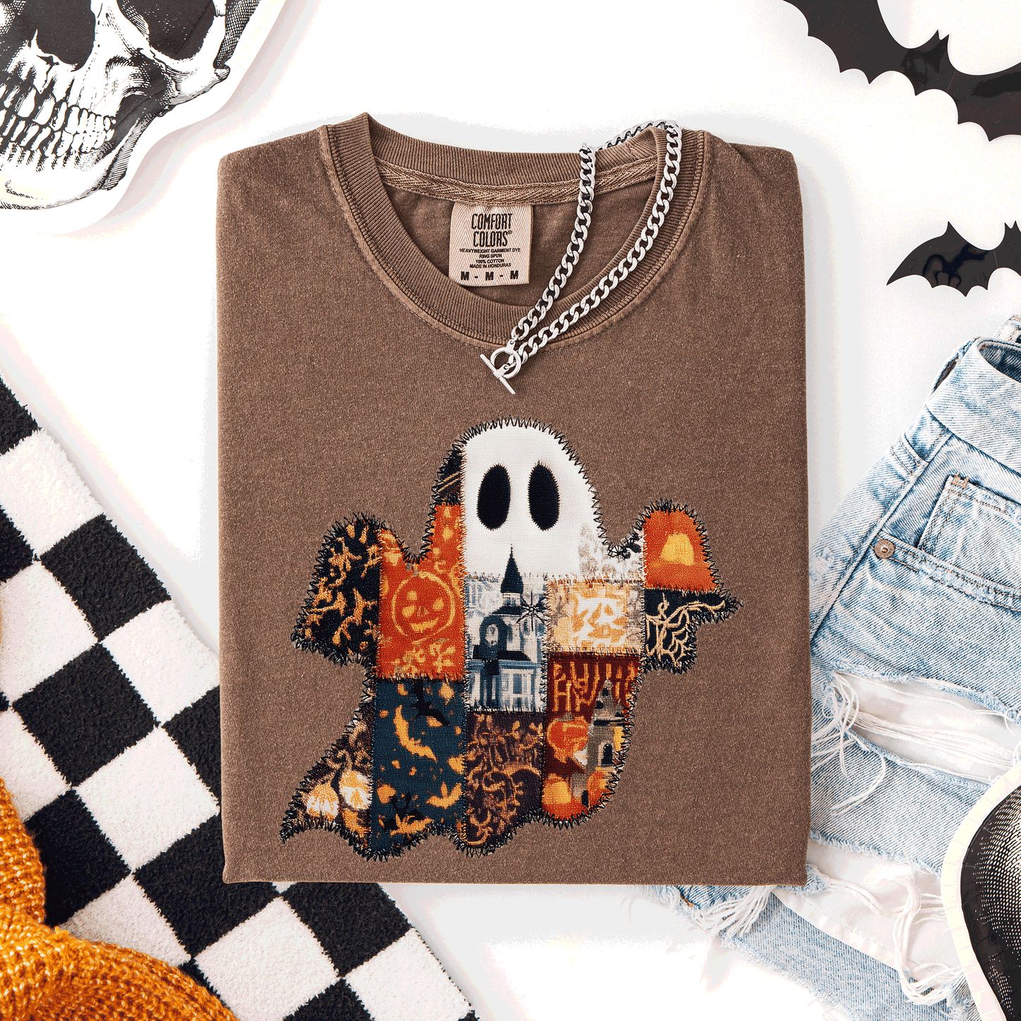 Ghost Faux Quilt Classic Comfort Colors T-Shirt Refinery Number One