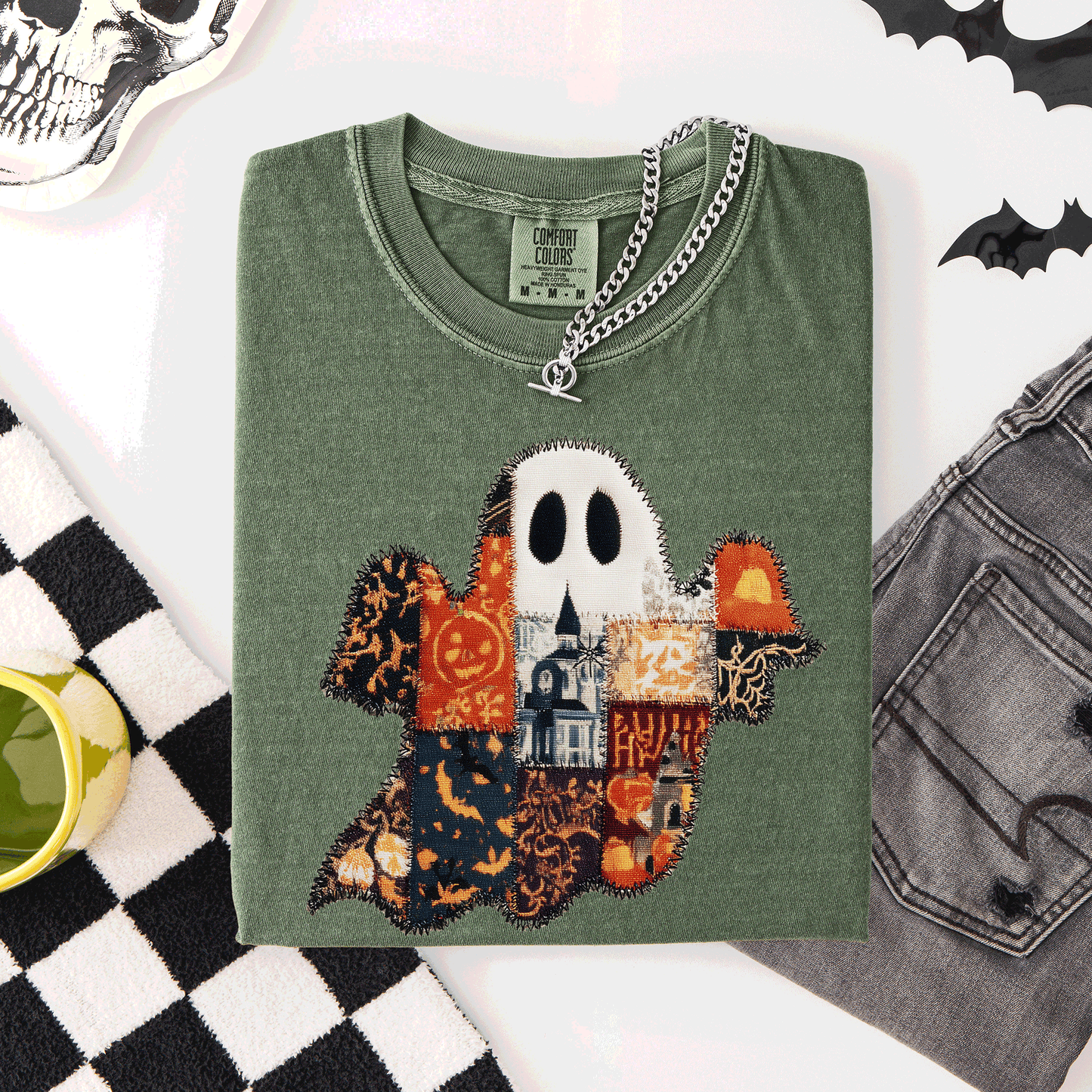 Ghost Faux Quilt Classic Comfort Colors T-Shirt Refinery Number One