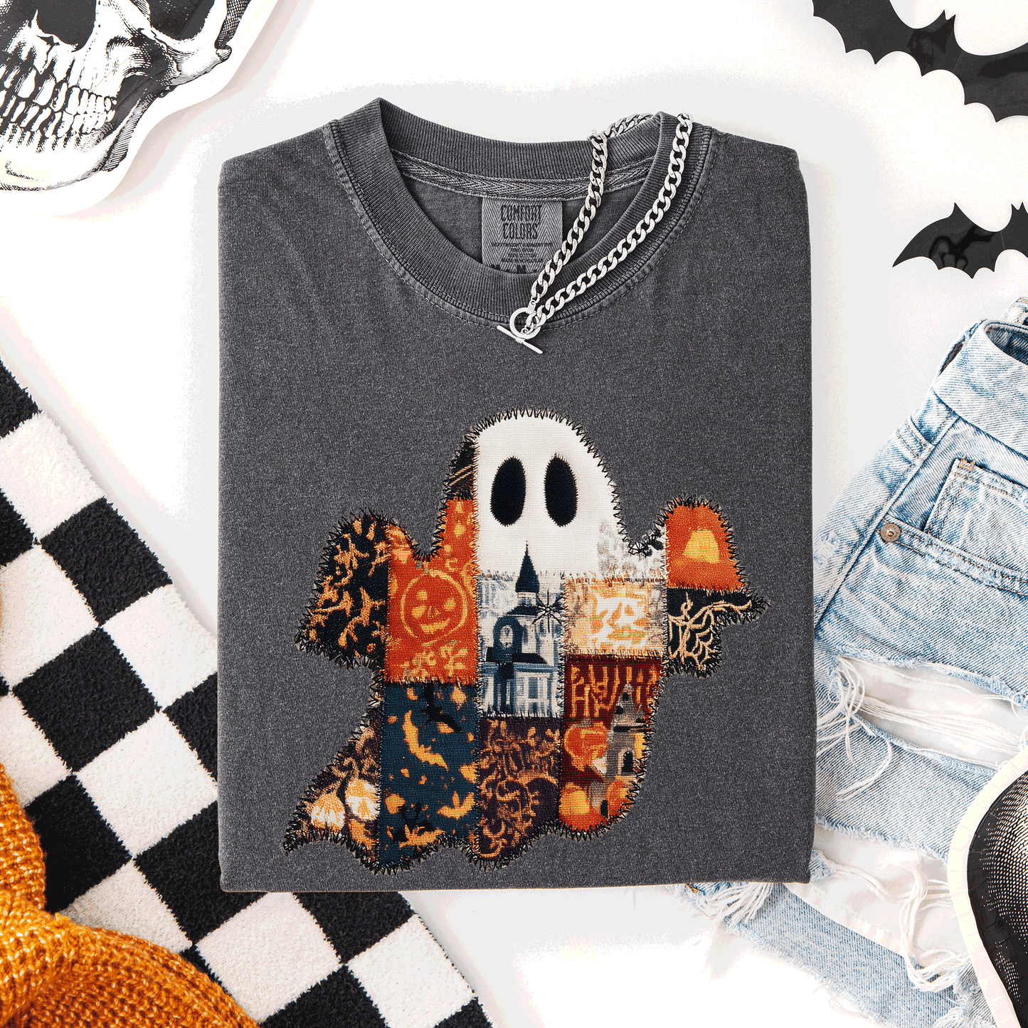 Ghost Faux Quilt Classic Comfort Colors T-Shirt Refinery Number One