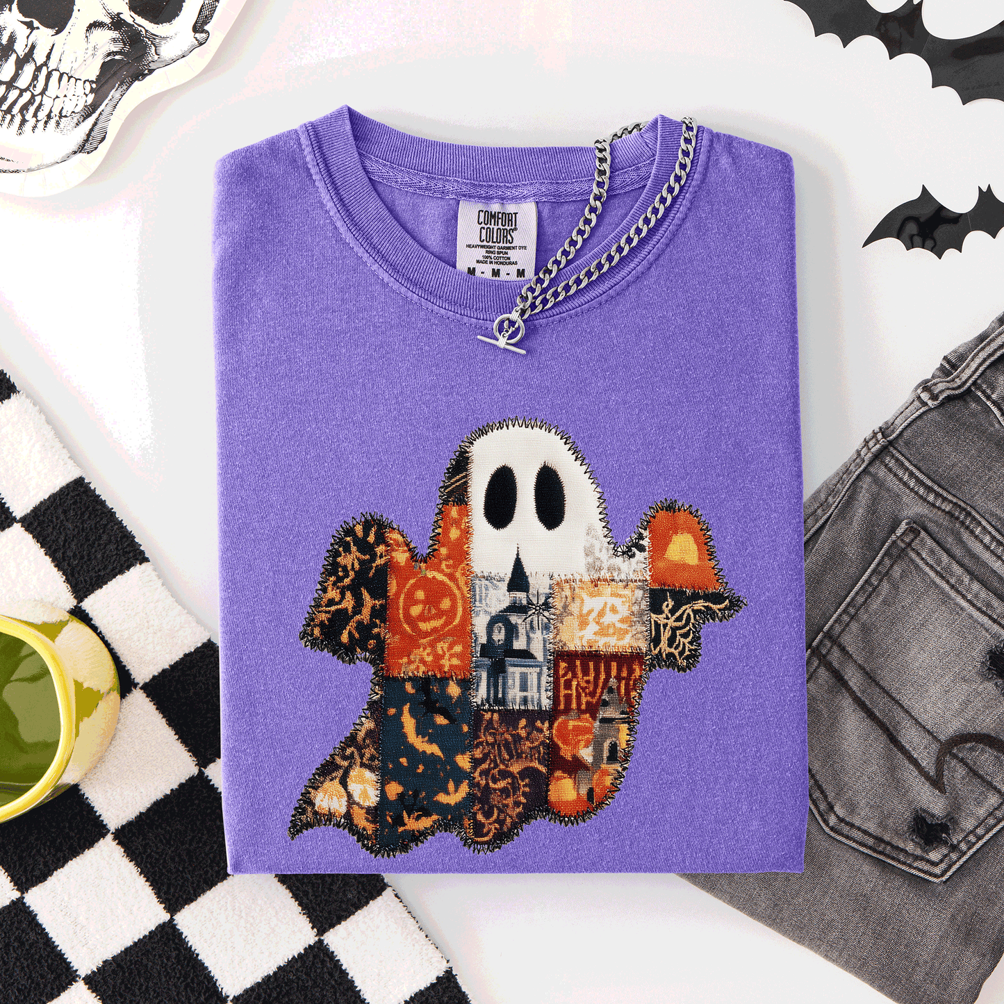 Ghost Faux Quilt Classic Comfort Colors T-Shirt Refinery Number One