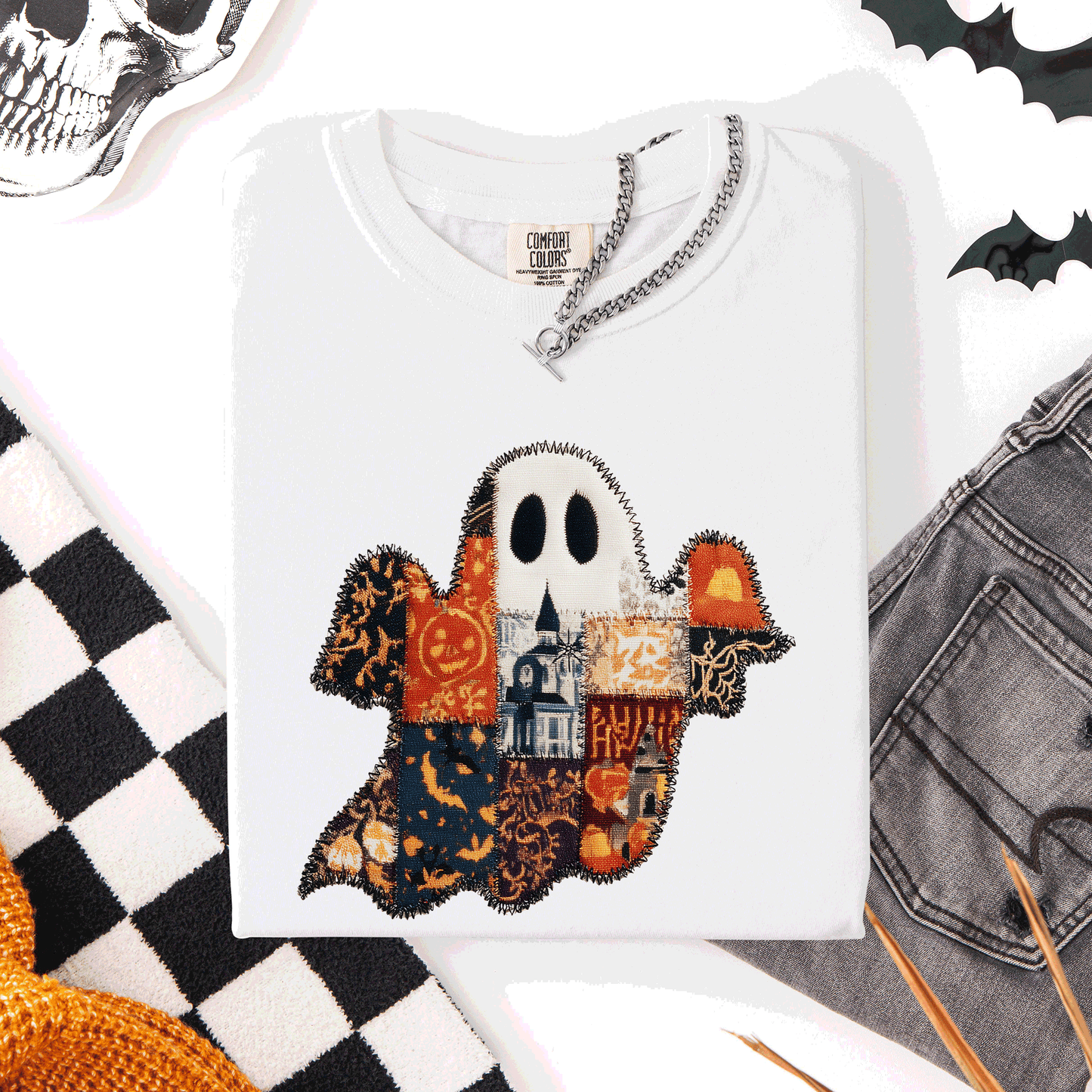 Ghost Faux Quilt Classic Comfort Colors T-Shirt Refinery Number One