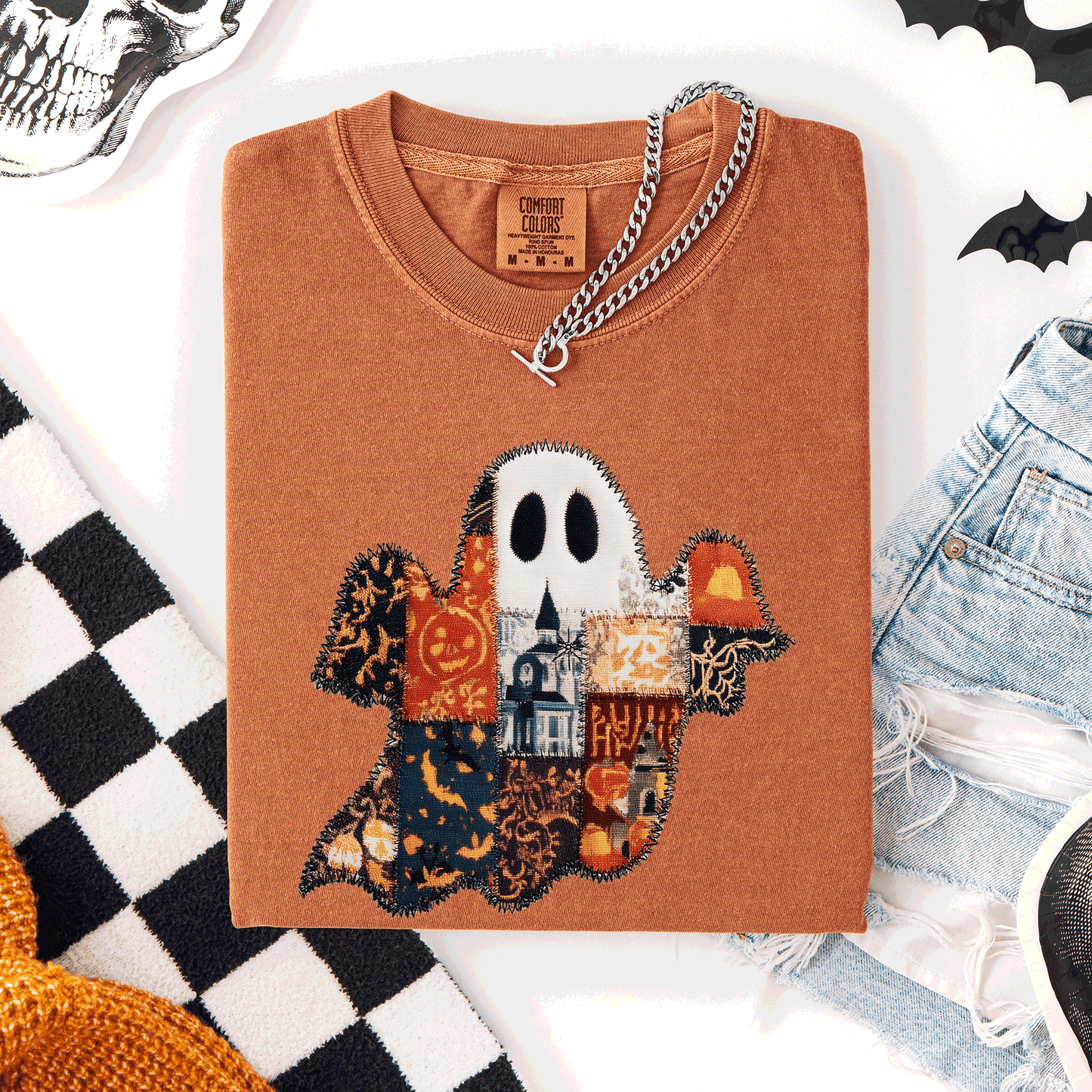 Ghost Faux Quilt Classic Comfort Colors T-Shirt Refinery Number One