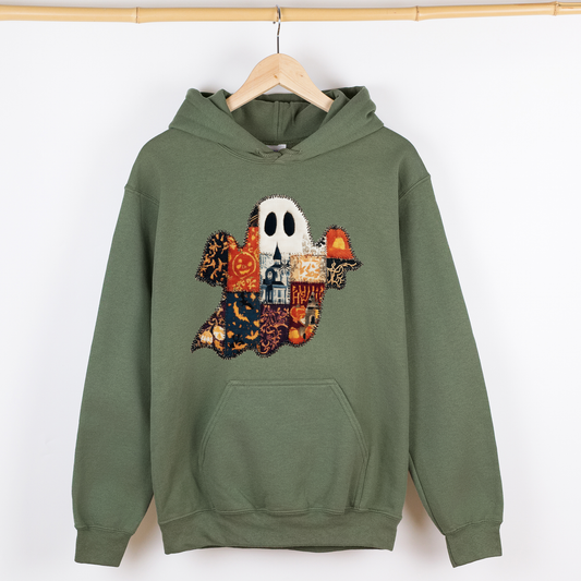 Ghost Faux Quilt Classic Graphic Hoodie Hooded Sweatshirt Refinery Number One