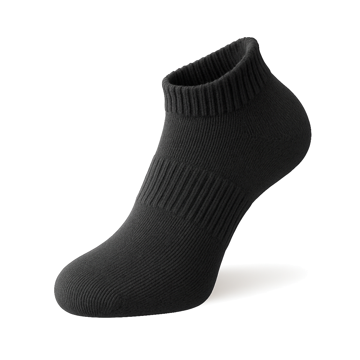 Men's 100% Cotton Sport Ankle Socks Black Color Solid