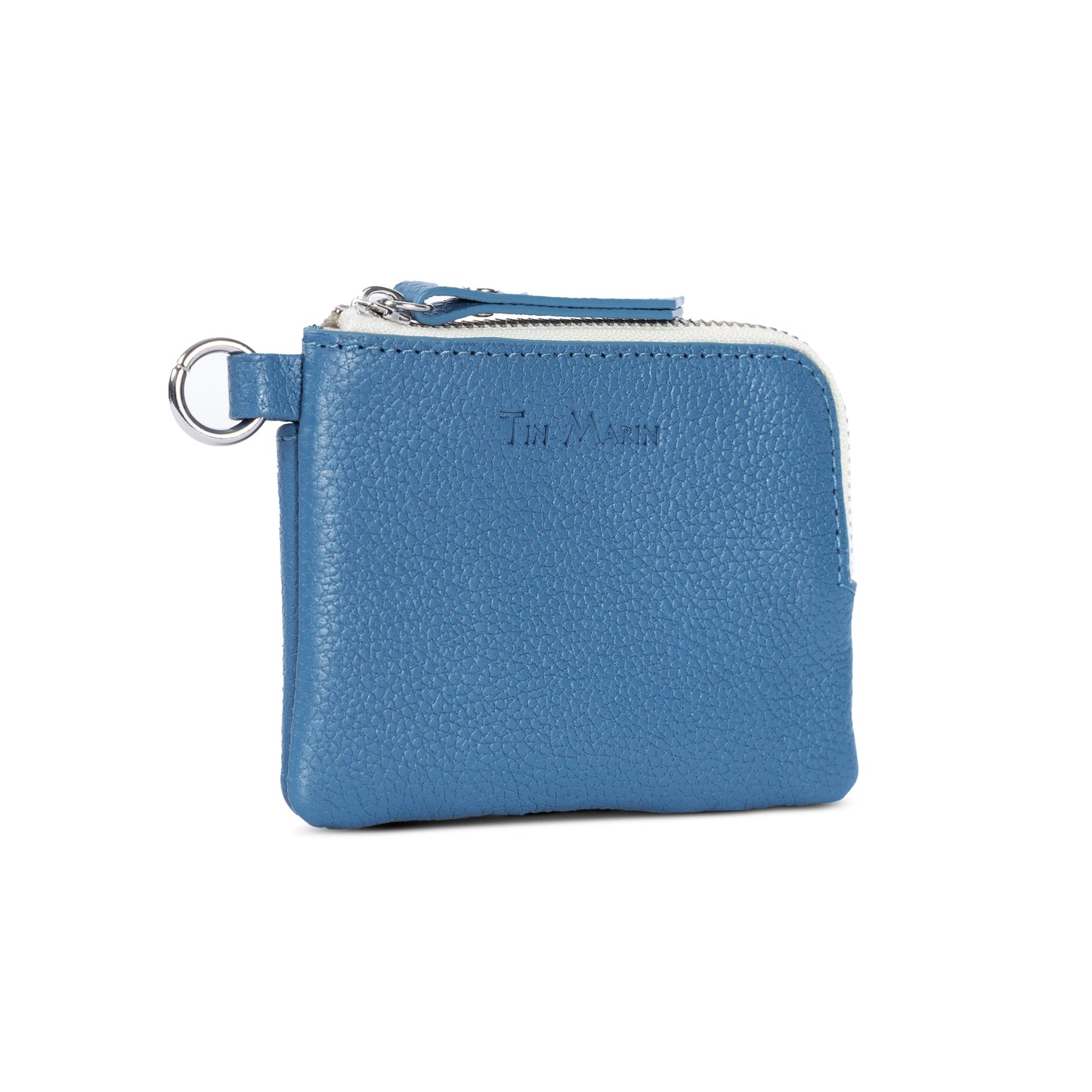 Gina Leather Top Zip Slim Wallet Tin Marin