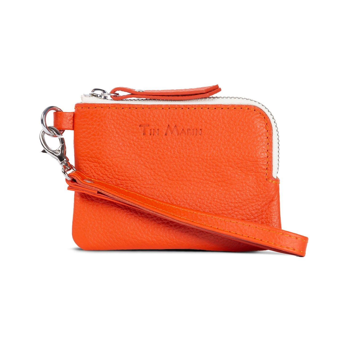 Gina Leather Top Zip Slim Wallet Tin Marin