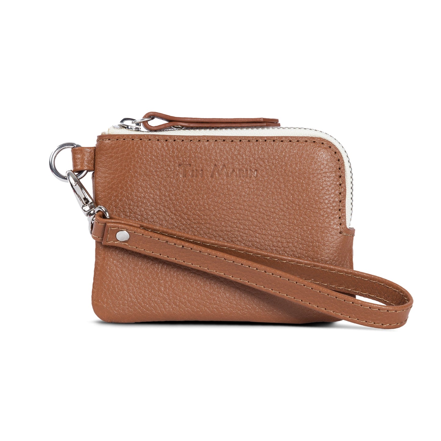 Gina Leather Top Zip Slim Wallet Tin Marin