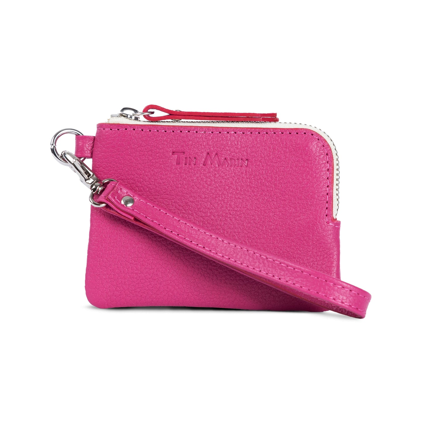 Gina Leather Top Zip Slim Wallet Tin Marin
