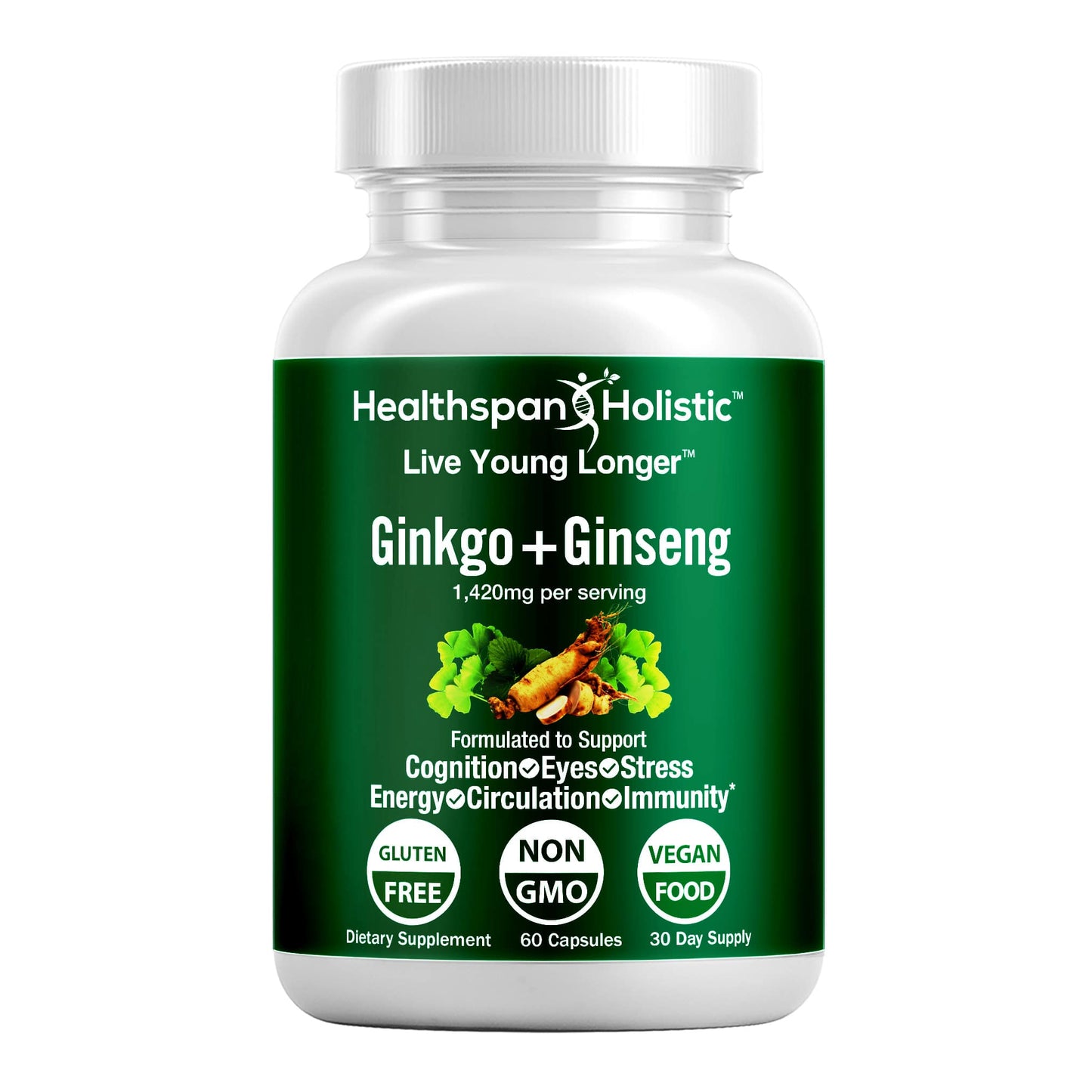 Ginkgo Biloba + Ginseng 60 Capsules