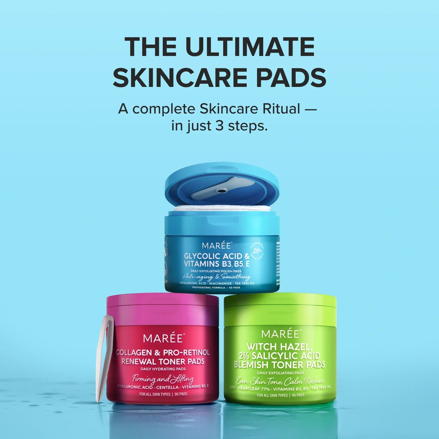 Glycolic Acid Exfoliating Pads Toner Pads MARÉE