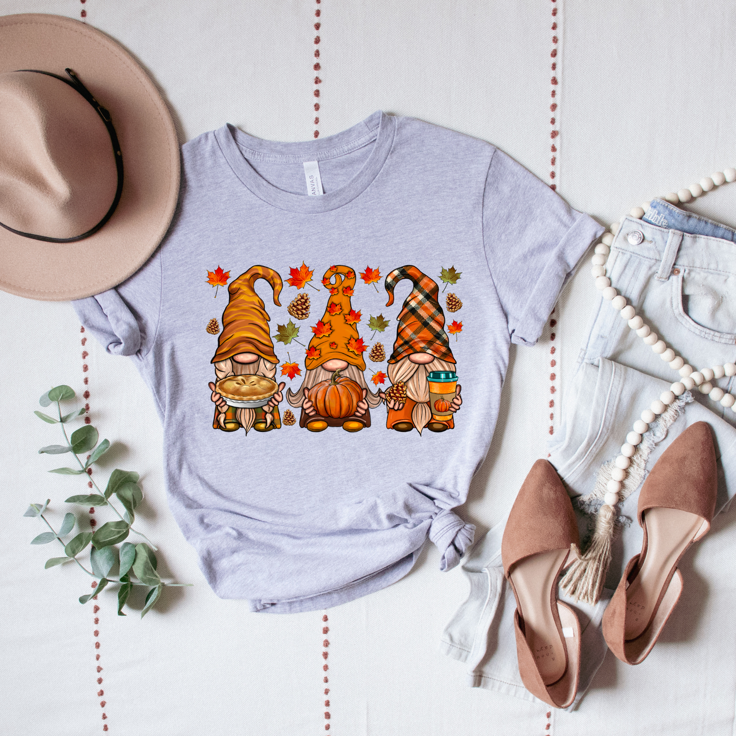 Fall Gnomes Graphic Tee Unisex Cut Top