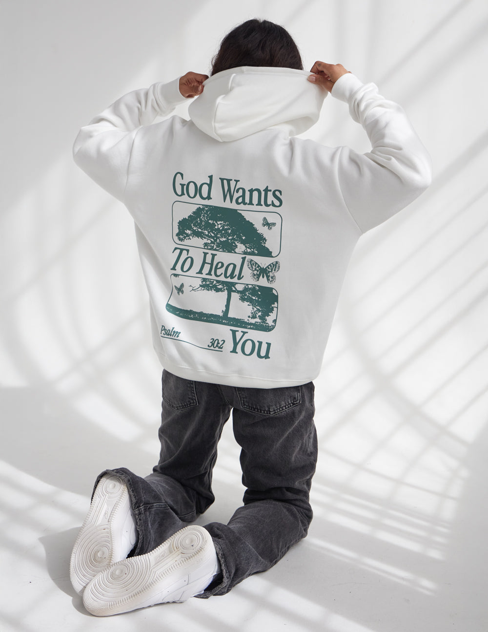 God Heals Unisex Hoodie Relaxed Fit Stalactite