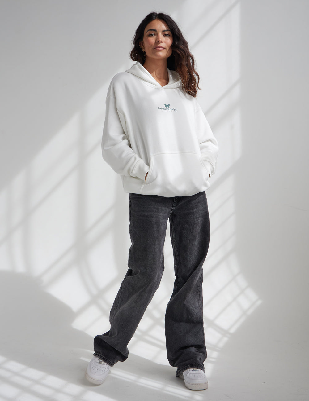 God Heals Unisex Hoodie Relaxed Fit Stalactite