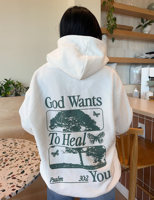 God Heals Unisex Hoodie Relaxed Fit Stalactite