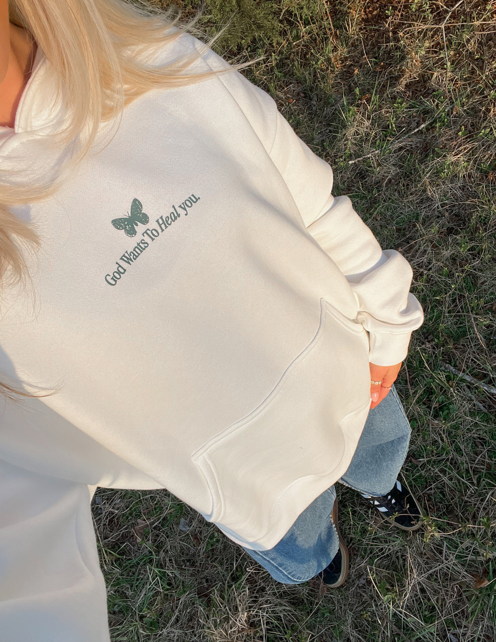 God Heals Unisex Hoodie Relaxed Fit Stalactite
