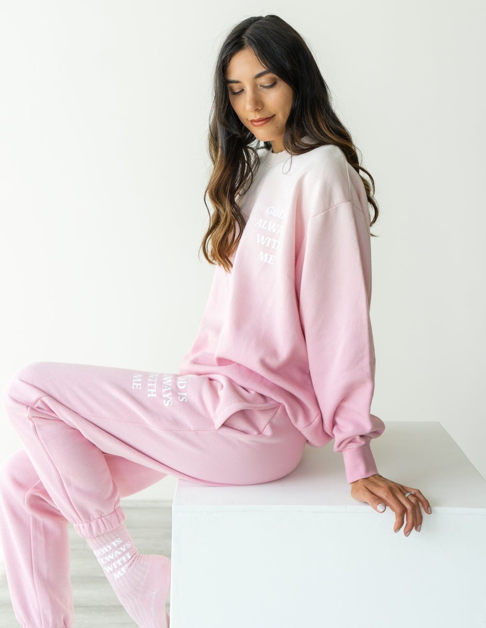 Pink Unisex Sweatpant Relaxed Fit God Is Always With Me