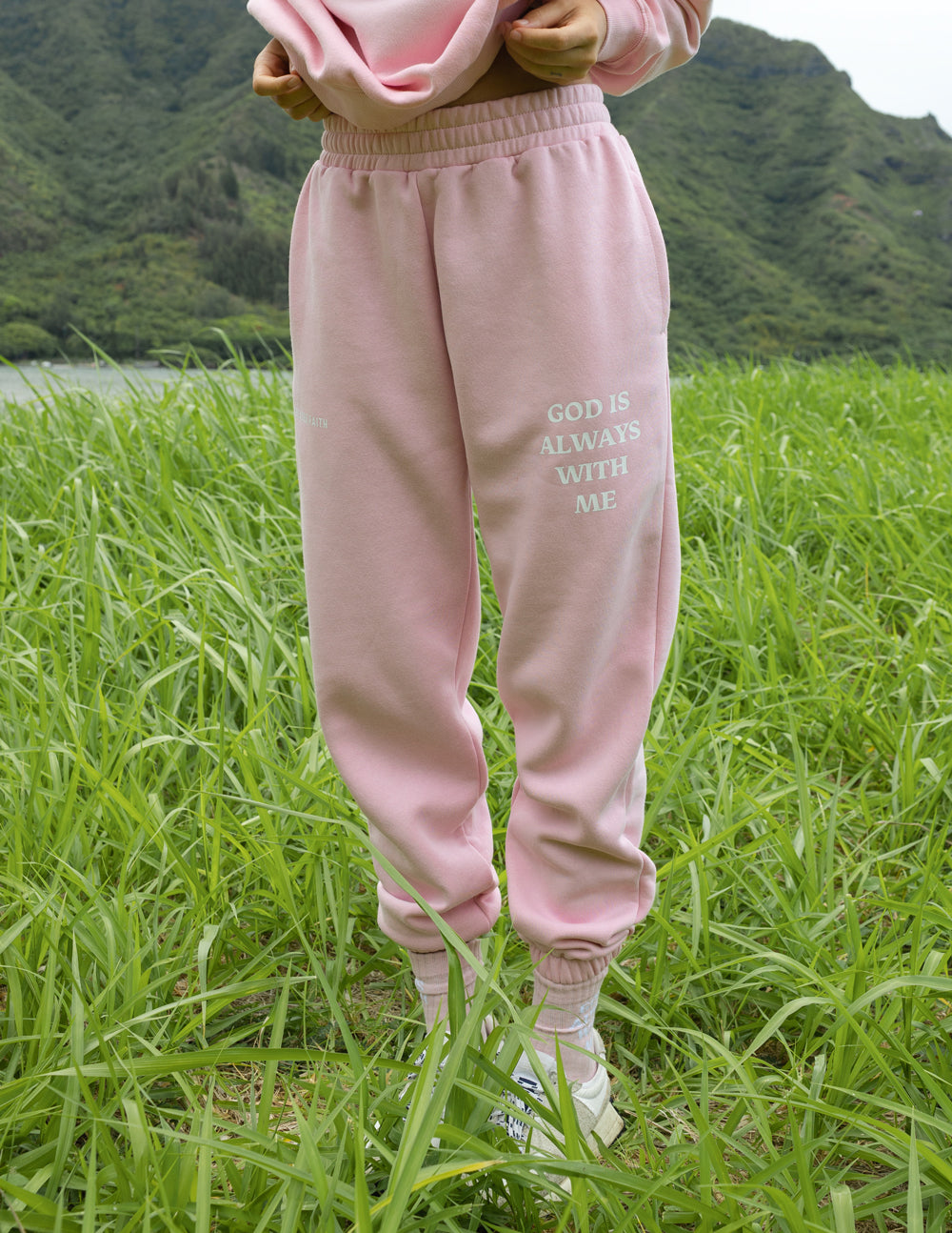 Pink Unisex Sweatpant Relaxed Fit God Is Always With Me