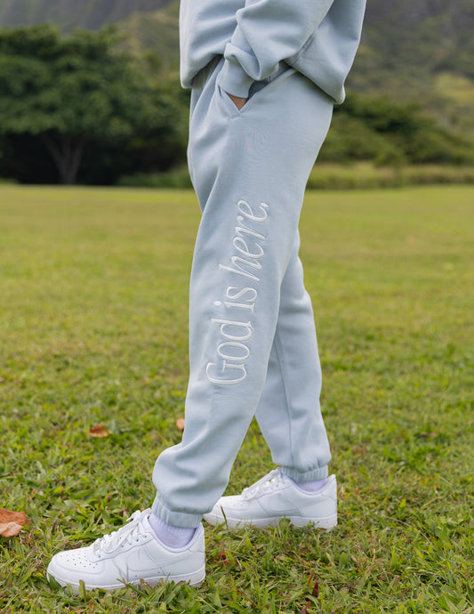 God Is Here Pearl Blue Unisex Sweatpant