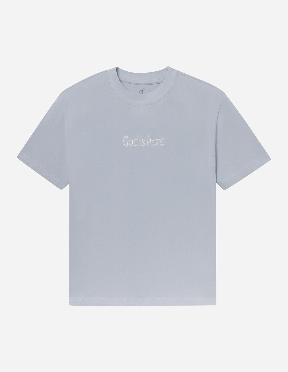 God Is Here Pearl Blue Oversized Unisex Tee