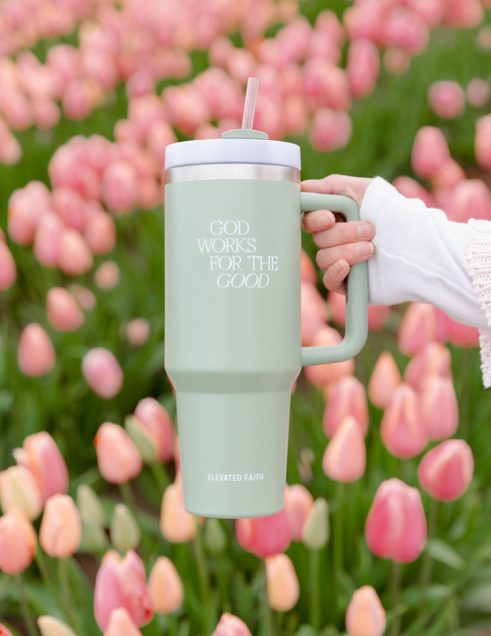 God Works for the Good 40 oz Stainless Steel Tumbler