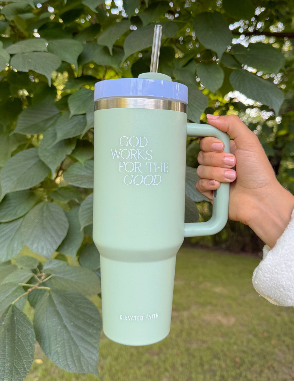 God Works for the Good 40 oz Stainless Steel Tumbler