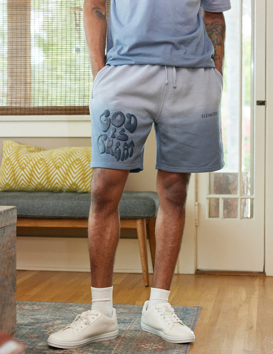 God is Great Relaxed Unisex Short Blue Mirage Ombre