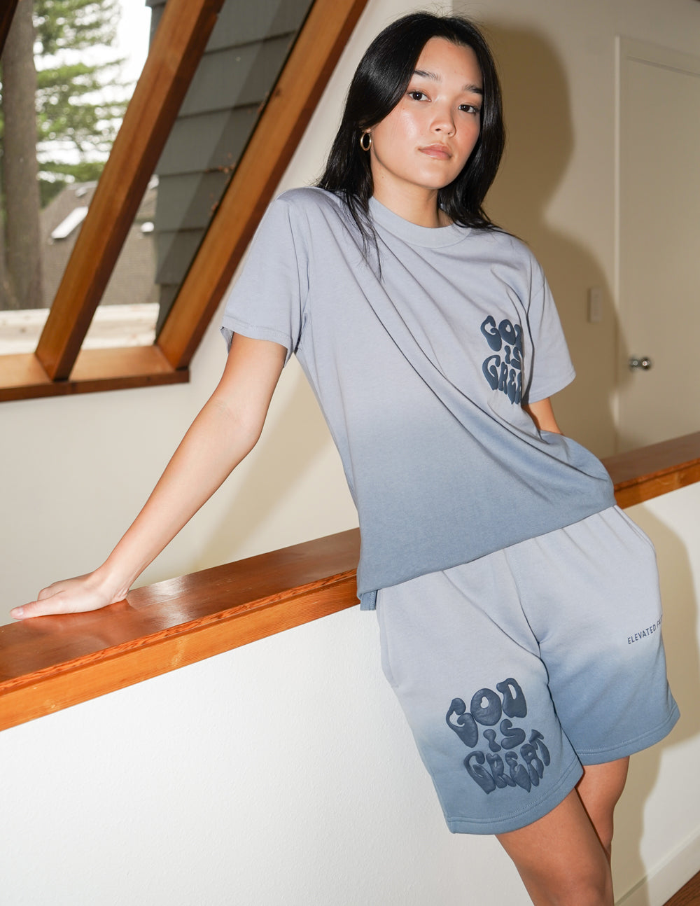 God is Great Blue Mirage Ombre Unisex Short